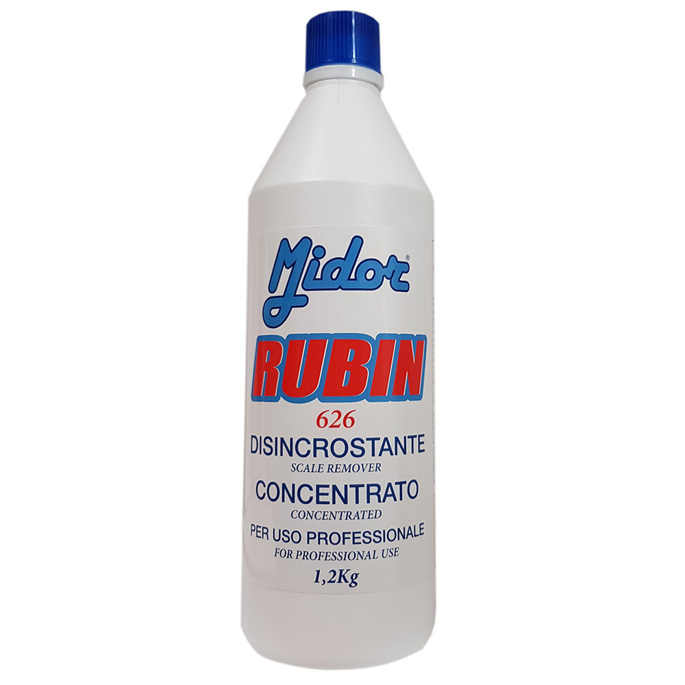 Midor Anticalcare Bagno, Sanitari, Ceramica e Inox Rubin 626 1000ml 9x1,2kg CONCENTRATO, Disincrostante sciogli calcare, rubinetterie e superfici Lavabili, toglie ossidazioni e incrostazioni di calcare